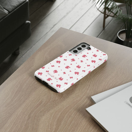 Kryt na iPhone s roztomilými růžovými mašlemi – odolný obal, dárek k narozeninám, stylový doplněk, květinový kryt na telefon, tip na Valentýna