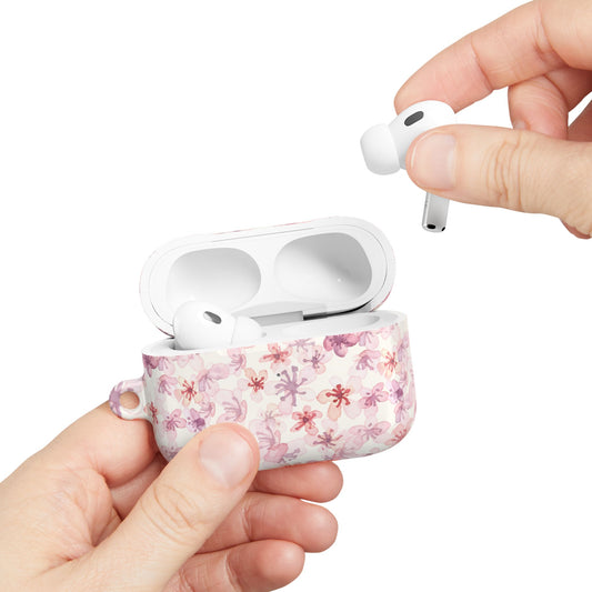 Květinový obal na AirPods – Stylový růžový květinový design pro milovníky hudby