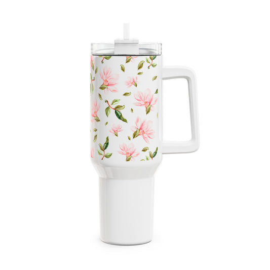 Tumbler s květinovým vzorem 1,2l – stylový cestovní hrnek s brčkem