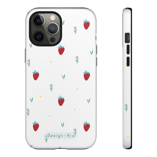 Jahodový design krytu na telefon – odolný a stylový pro milovníky přírody