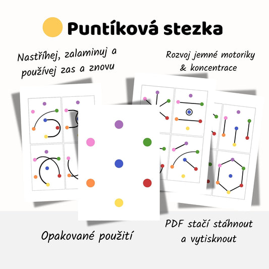🟡 Puntíková stezka – Montessori hra pro malé hlavičky