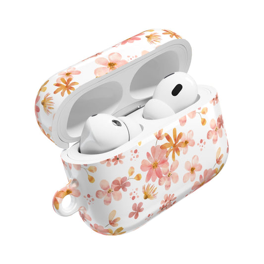 Květinový obal na AirPods Pro 2 s růžovým květinovým designem