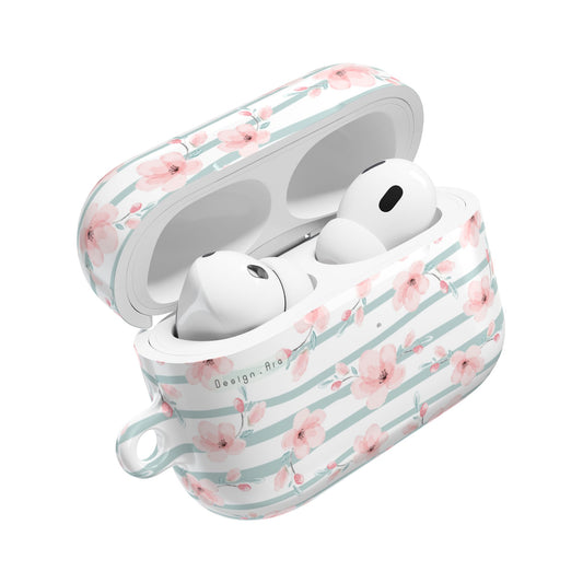AirPods pouzdro s květinovým a pruhovaným motivem