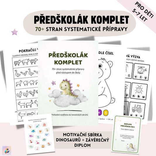 Předškolák KOMPLET – 70+ stran přípravy do školy (PDF)