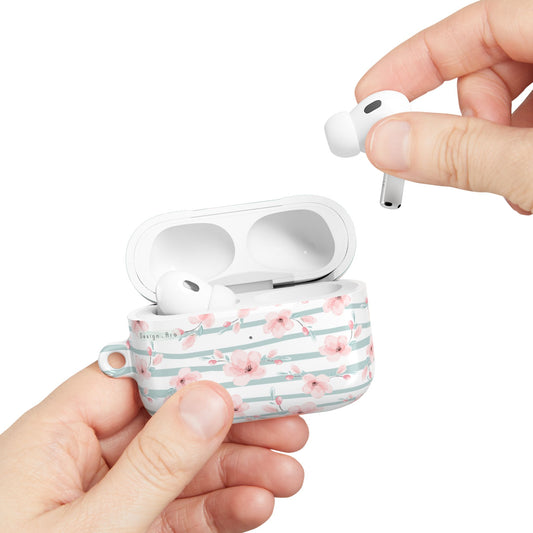 AirPods pouzdro s květinovým a pruhovaným motivem